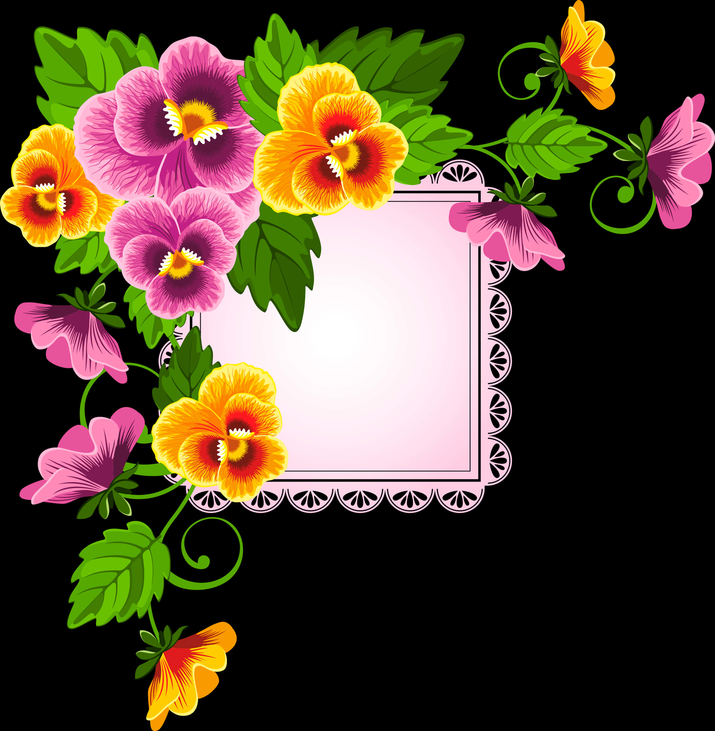 Vibrant_ Floral_ Border_ Design