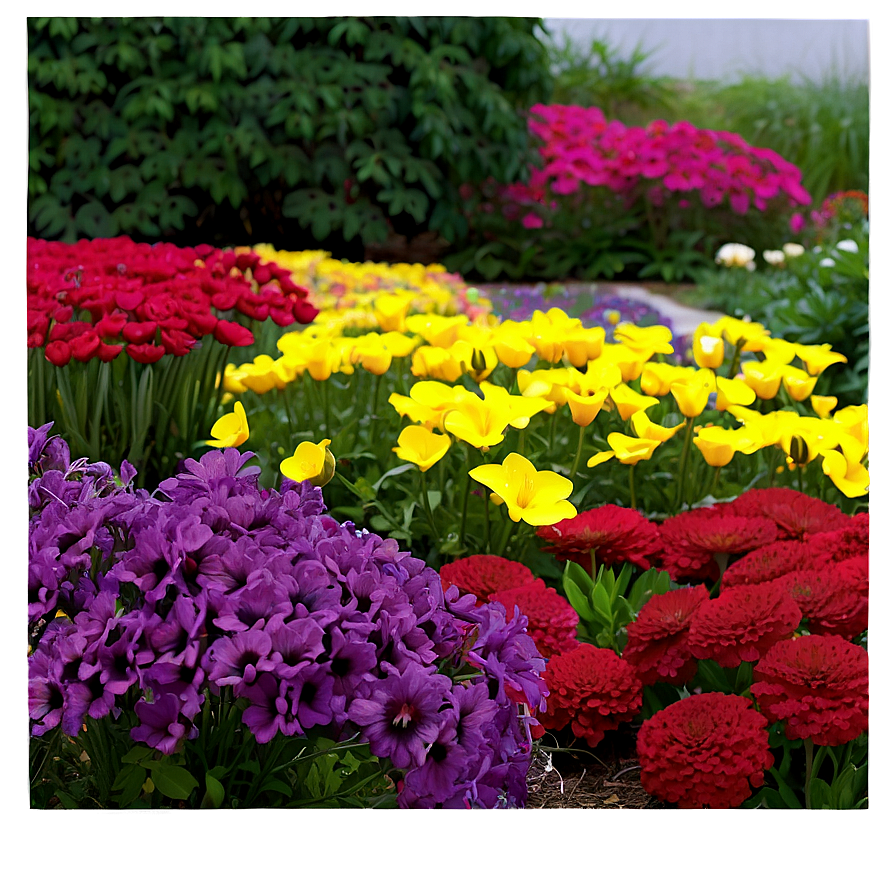 Vibrant Flower Bed Png Ekn11