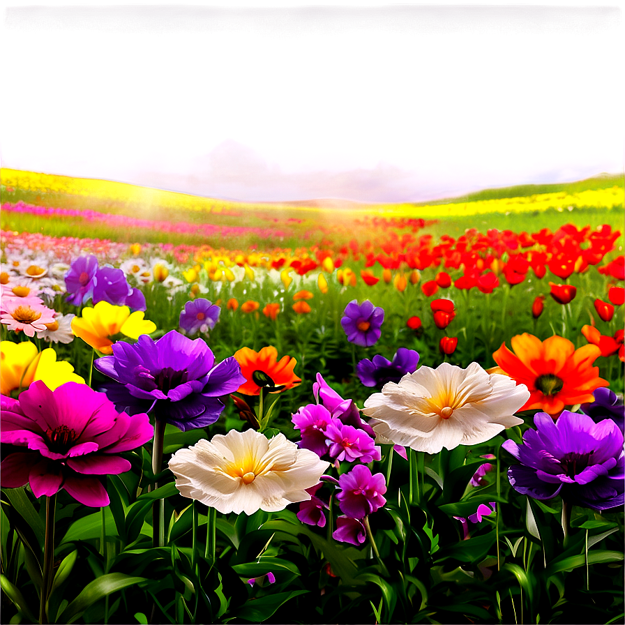 Vibrant Flower Field Landscape Png 06232024