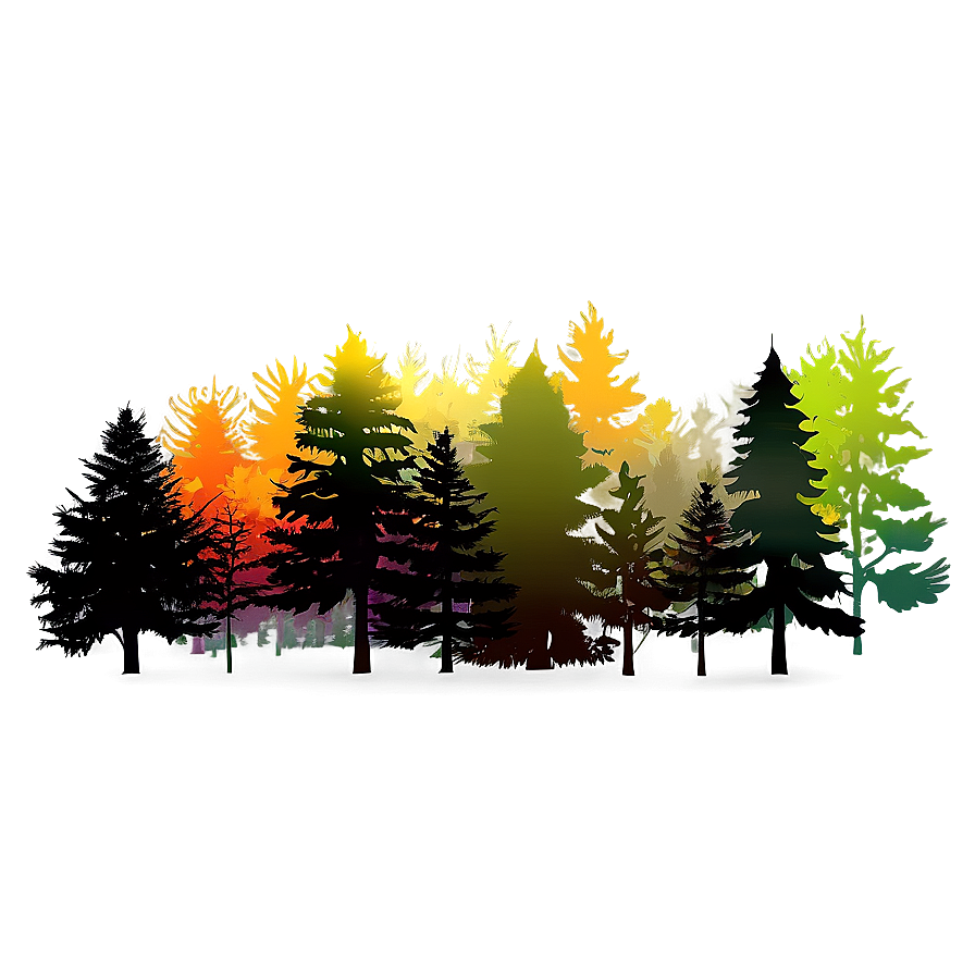 Vibrant Forest Silhouette Png Vgi62