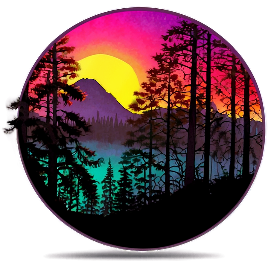 Vibrant Forest Sunset Png 77