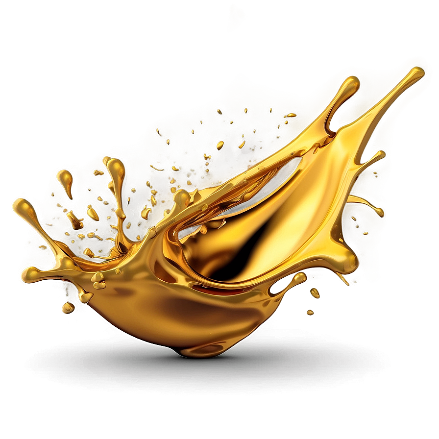 Vibrant Gold Color Splash Png 8