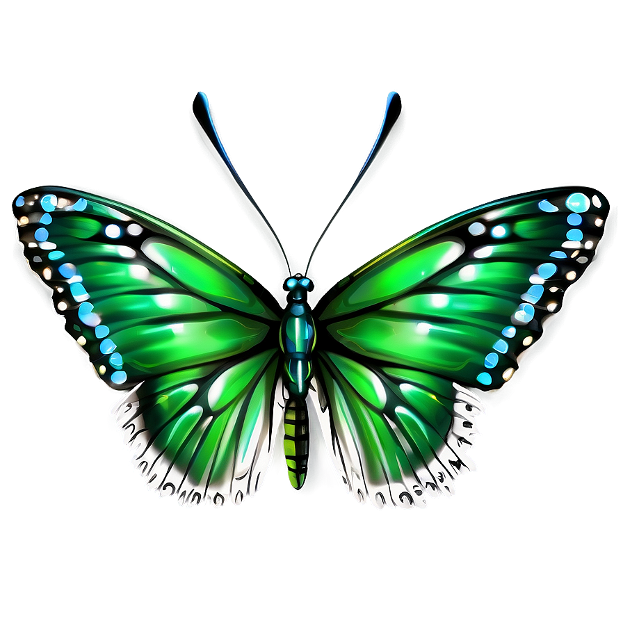 Vibrant Green Butterfly Graphic Png Dsh