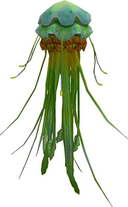 Vibrant Green Jellyfish