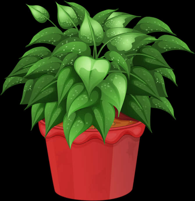 Vibrant Green Plantin Red Pot