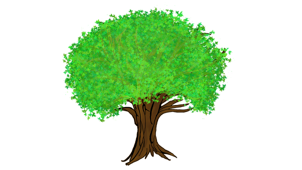 Vibrant Green Tree Illustration