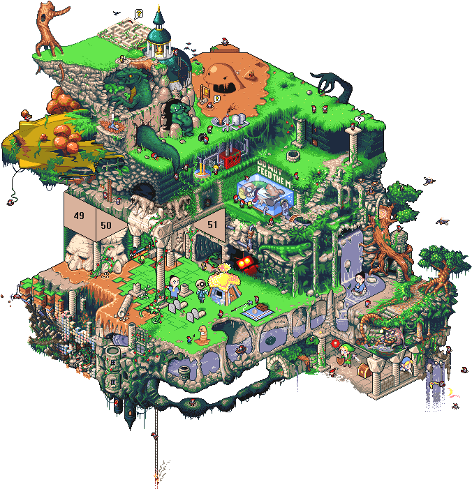 Vibrant_ Isometric_ Fantasy_ Island