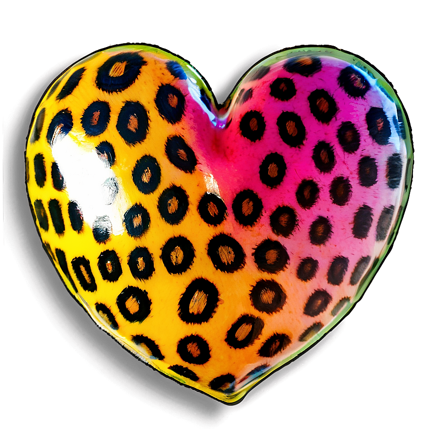 Vibrant Leopard Heart Drawing Png Iuq