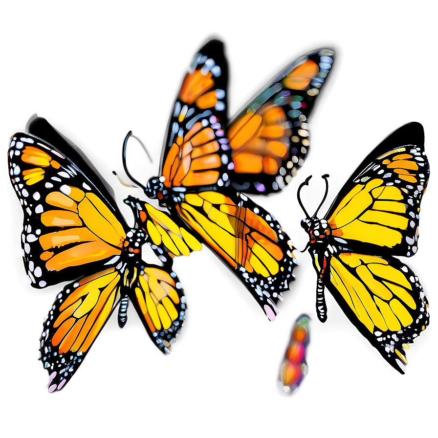 Vibrant Monarch Butterflies Png Sph