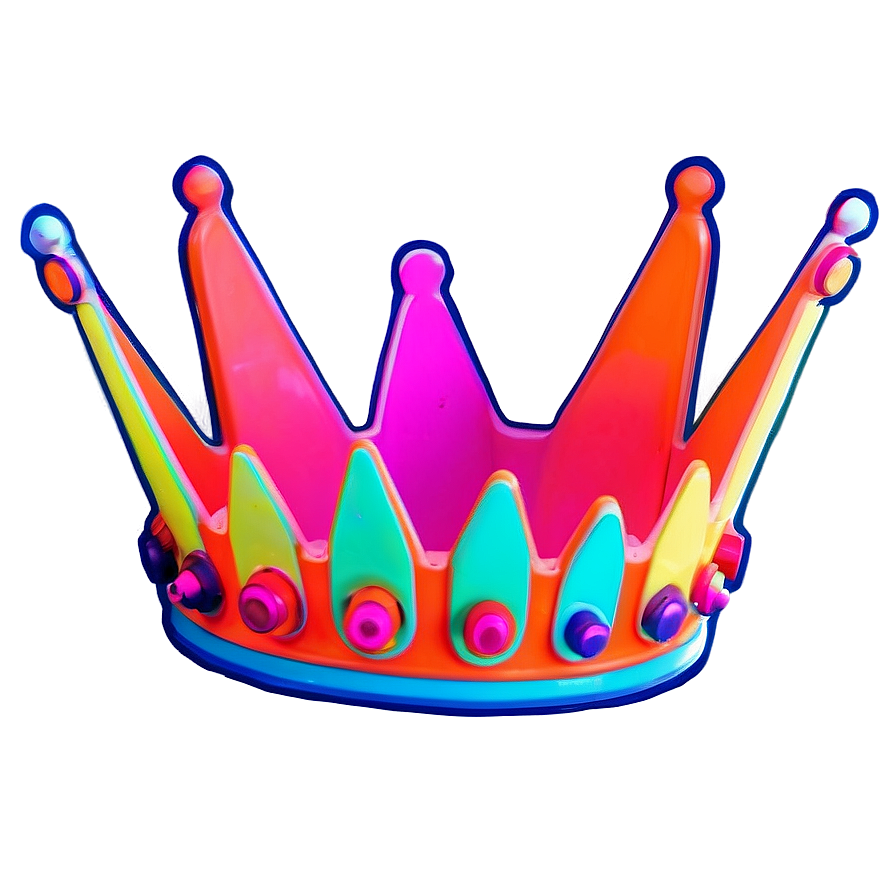 Vibrant Neon Crown Graphic Png 06272024