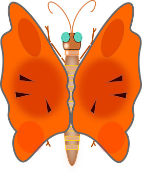 Vibrant_ Orange_ Butterfly_ Illustration