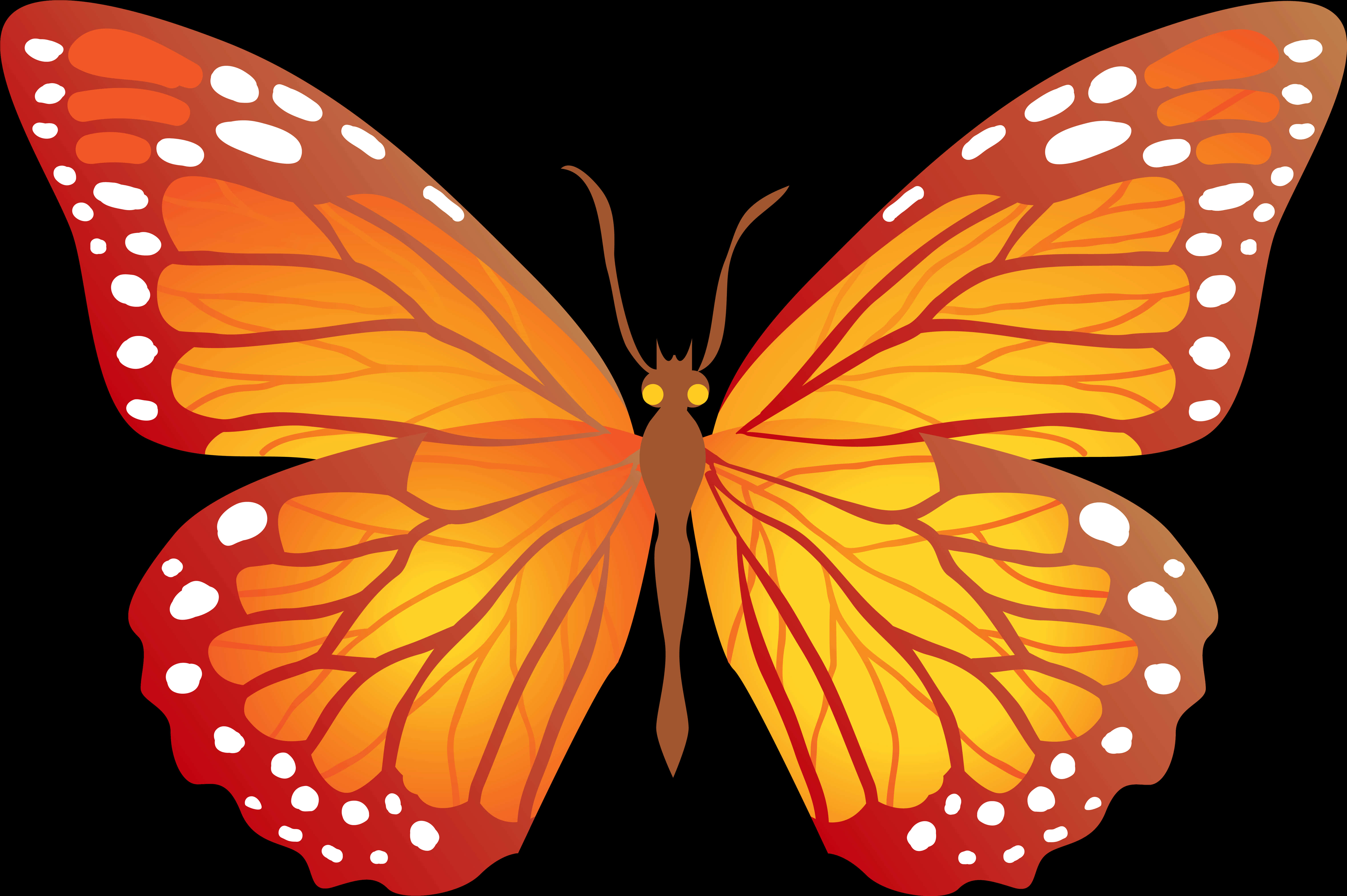 Vibrant_ Orange_ Butterfly_ Vector