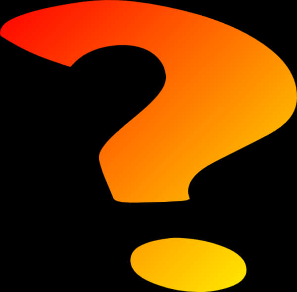 Vibrant Orange Question Mark Clipart