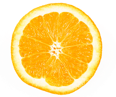 Vibrant Orange Slice Against Black Background