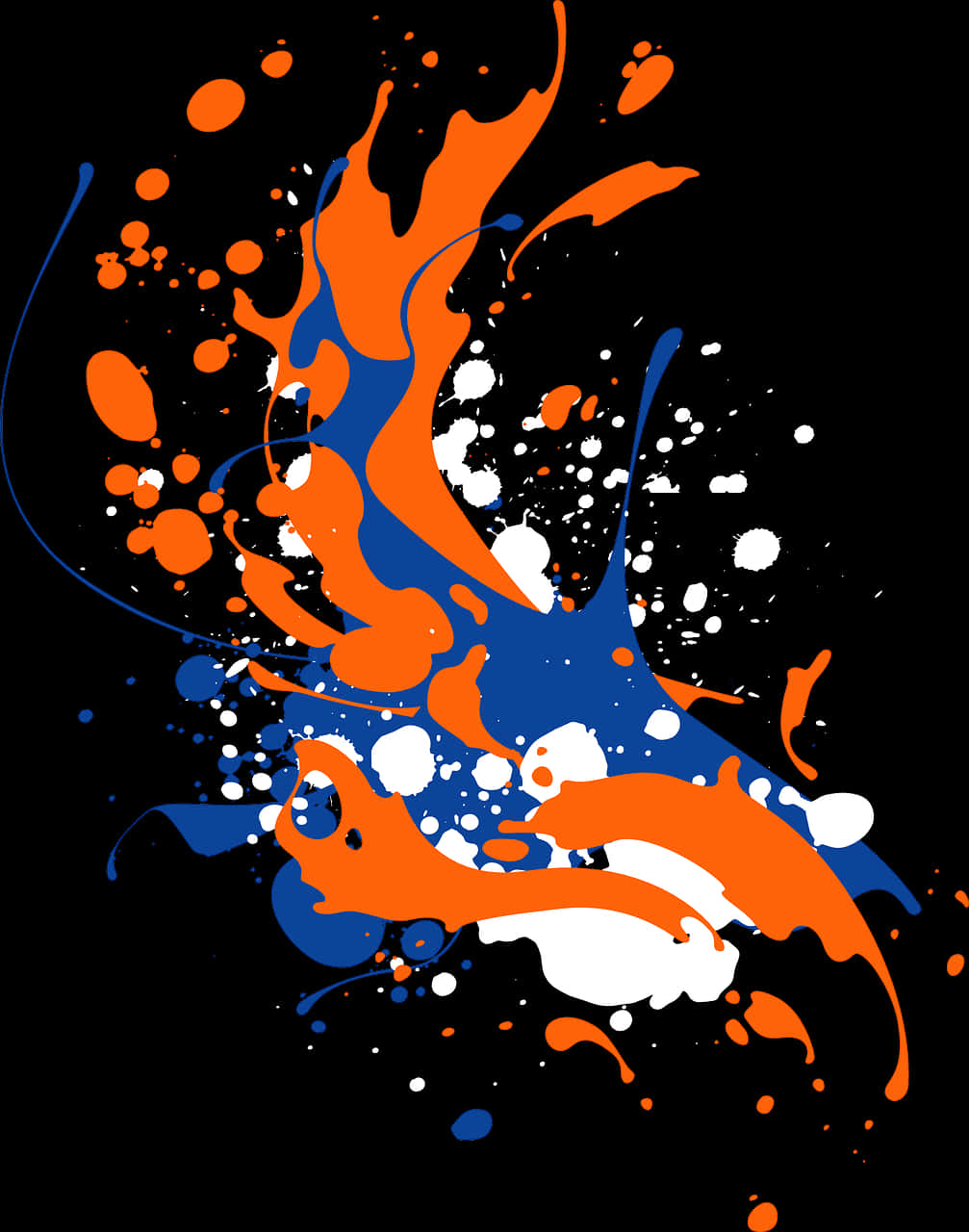 Vibrant Orangeand Blue Paint Splash