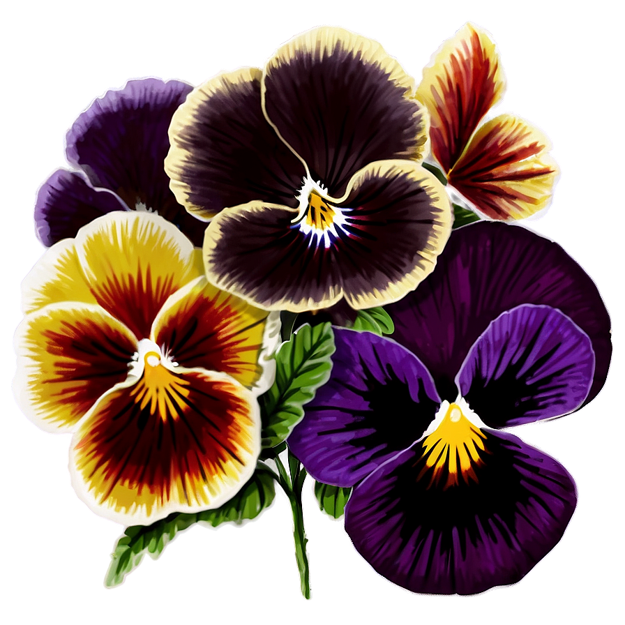 Vibrant Pansy Blossom Png Fao31