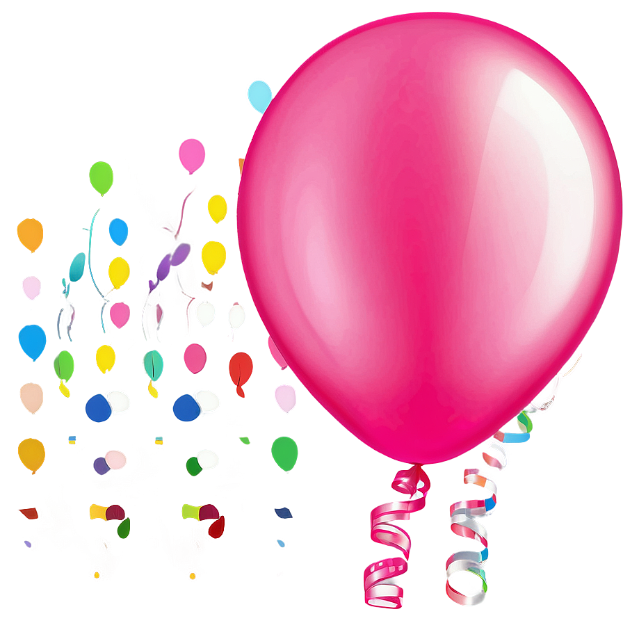 Vibrant Pink Balloons Party Png 7