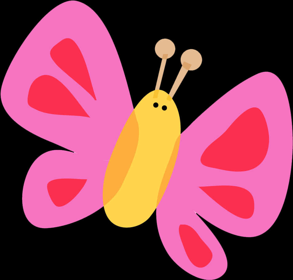 Vibrant_ Pink_ Butterfly_ Cartoon