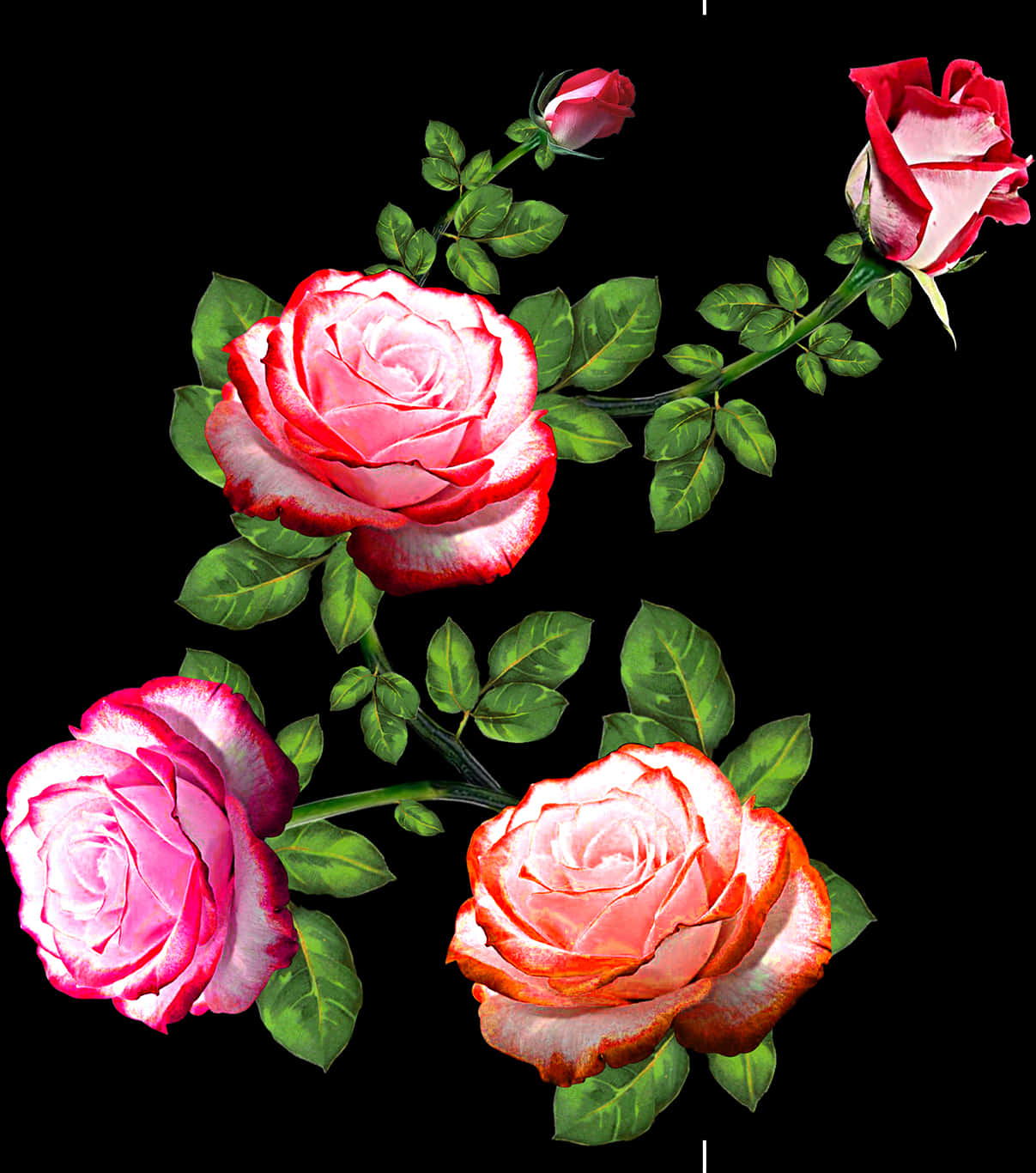 Vibrant_ Pink_ Roses_ Artwork