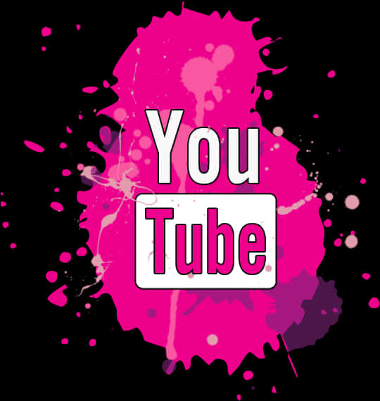 Vibrant Pink Splatter Youtube Logo