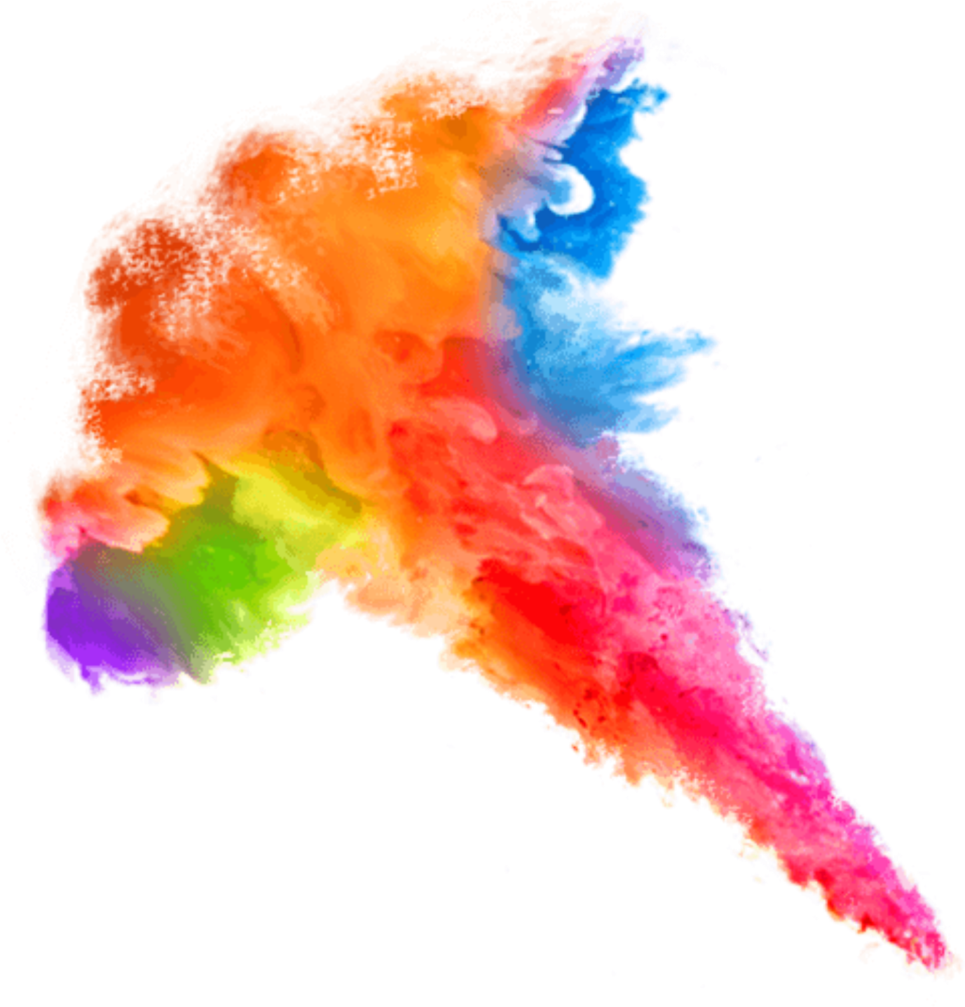 Vibrant Rainbow Smoke Cloud