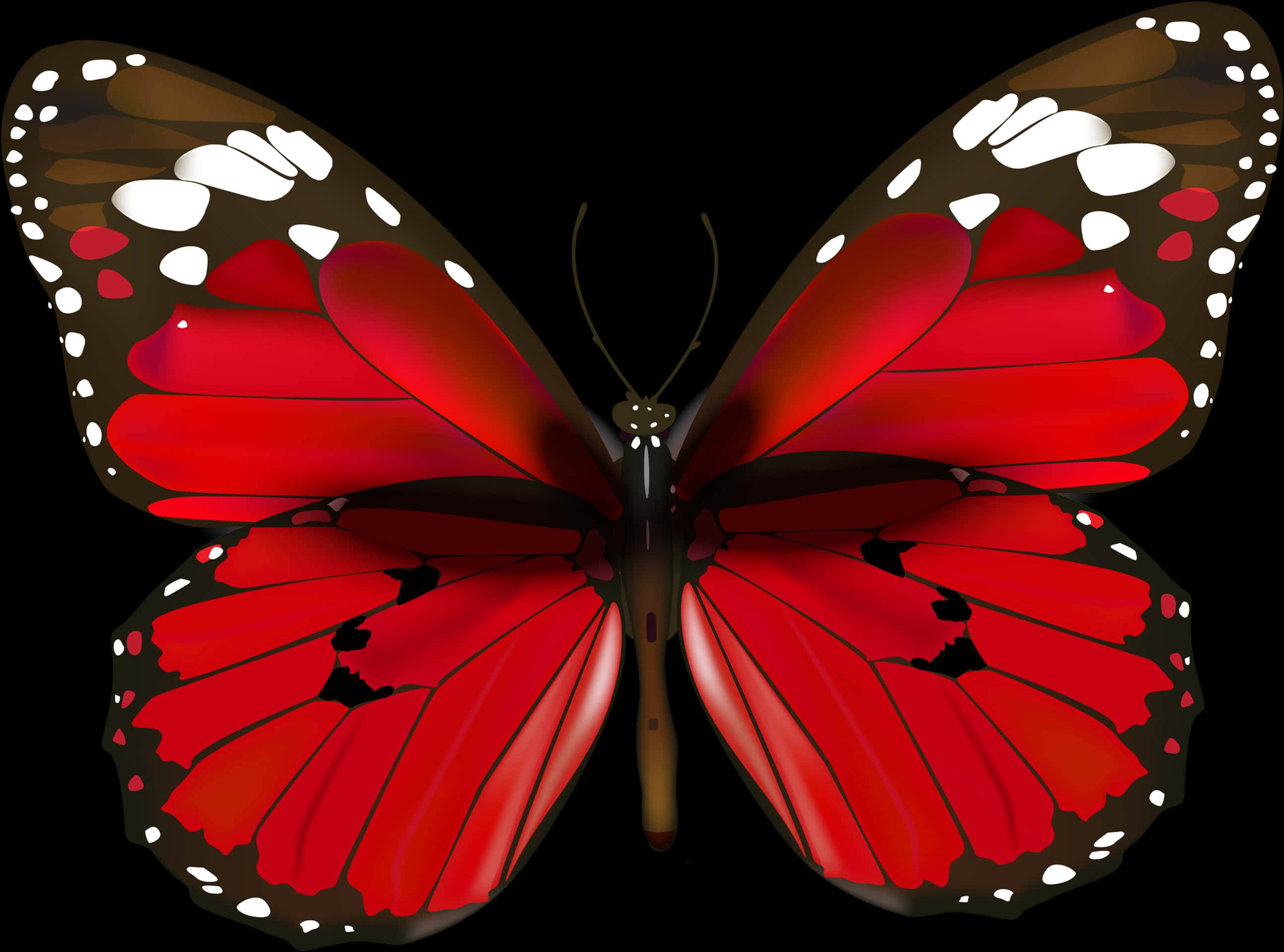 Vibrant_ Red_ Butterfly_ Illustration