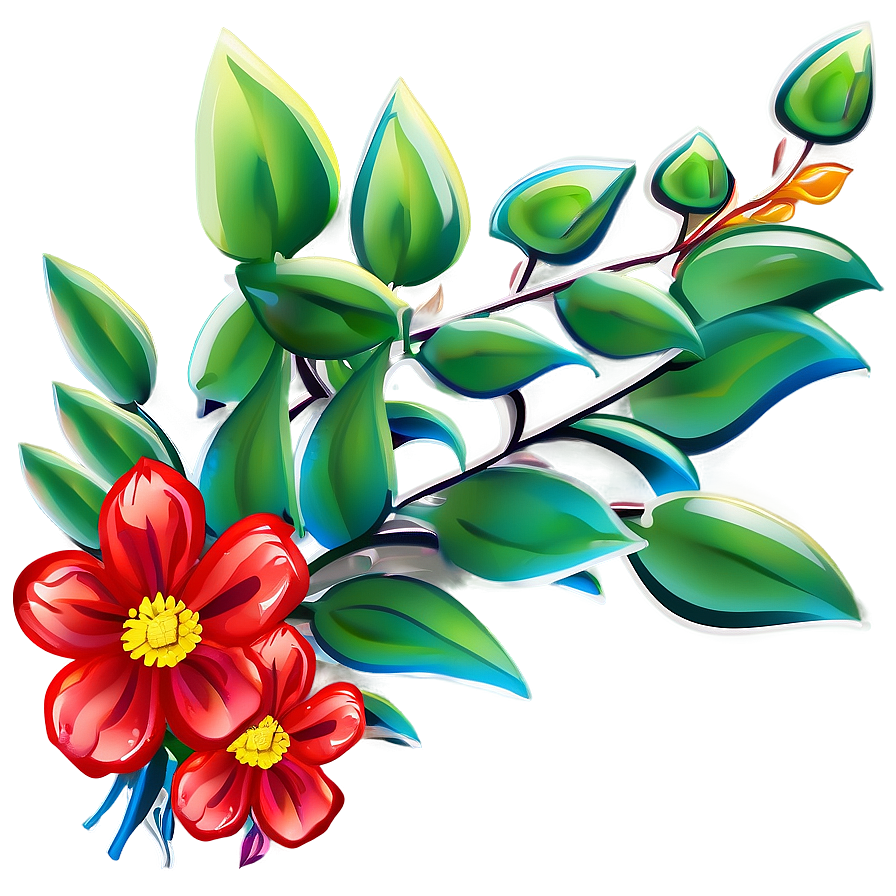 Vibrant Red Flowers Illustration Png 06122024