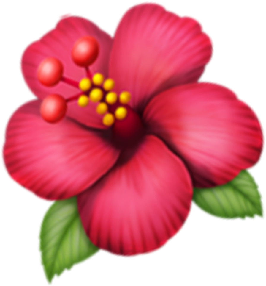 Vibrant Red Hibiscus Emoji