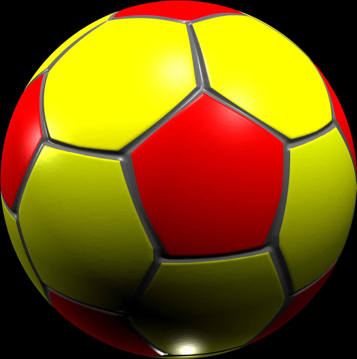 Vibrant Redand Yellow Soccer Ball