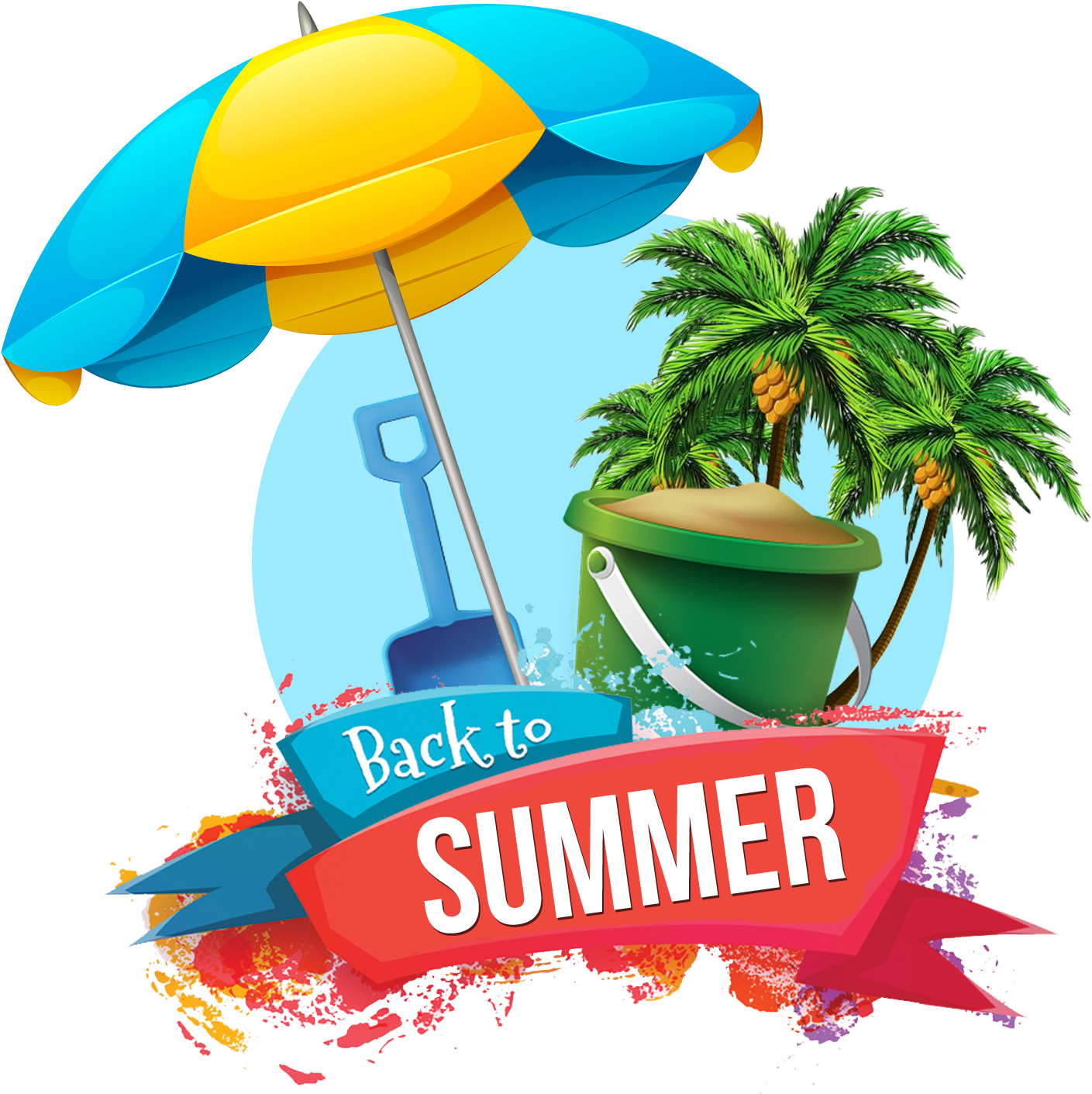 Vibrant Summer Beach Clipart