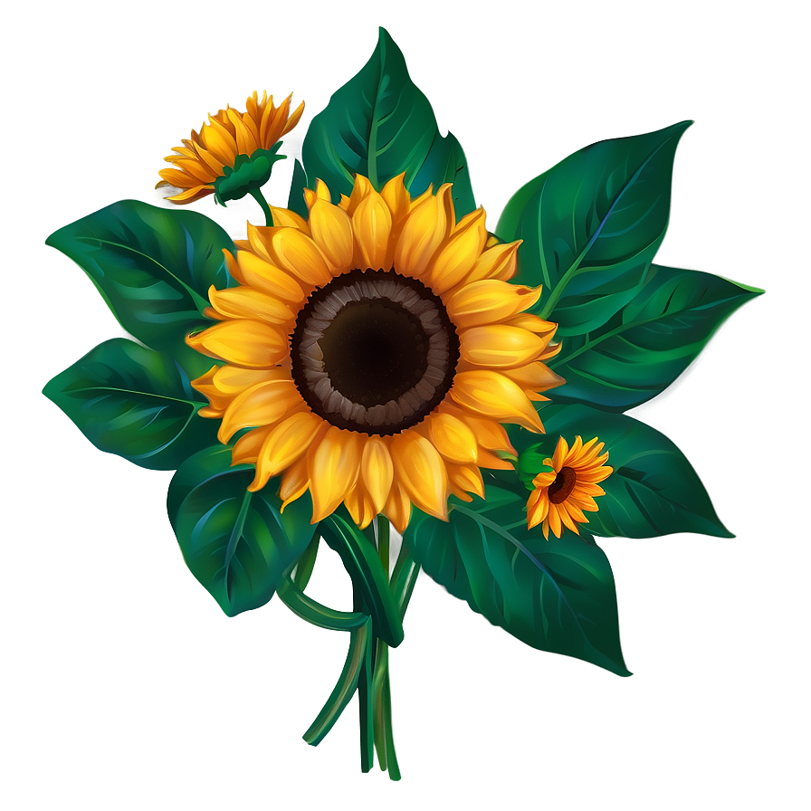 Vibrant Sunflower Bouquet Png Ctp12