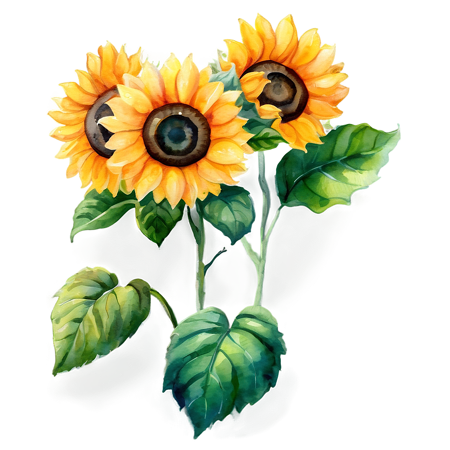 Vibrant Sunflower Watercolor Graphic Png 06272024