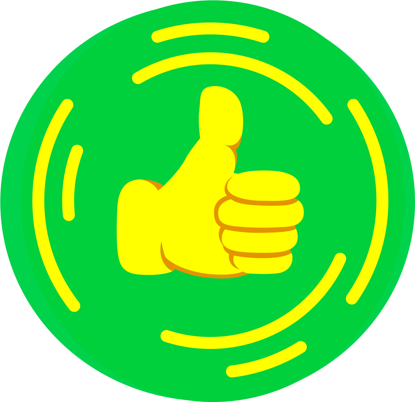 Vibrant Thumbs Up Emoji Green Background.png