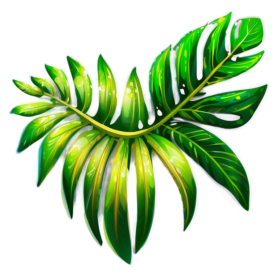 Vibrant Tropical Leaf Clipart Png 84