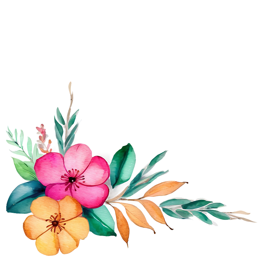 Vibrant Watercolor Floral Png Vyq81