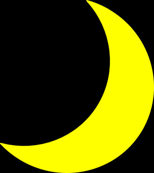 Vibrant Yellow Crescent Moon