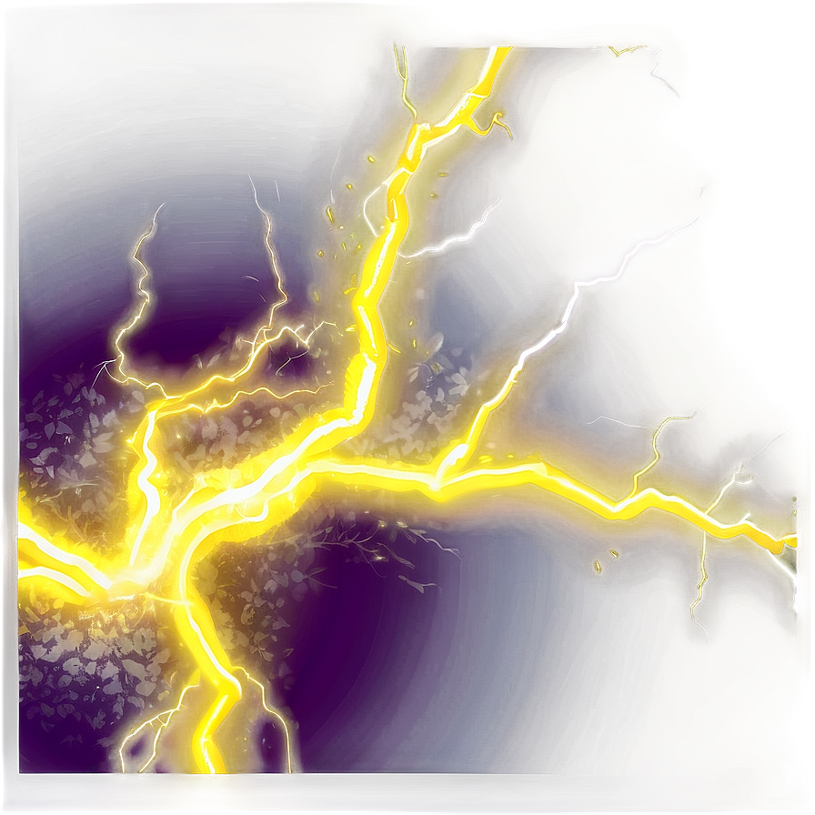 Vibrant Yellow Lightning Illustration Png 06132024