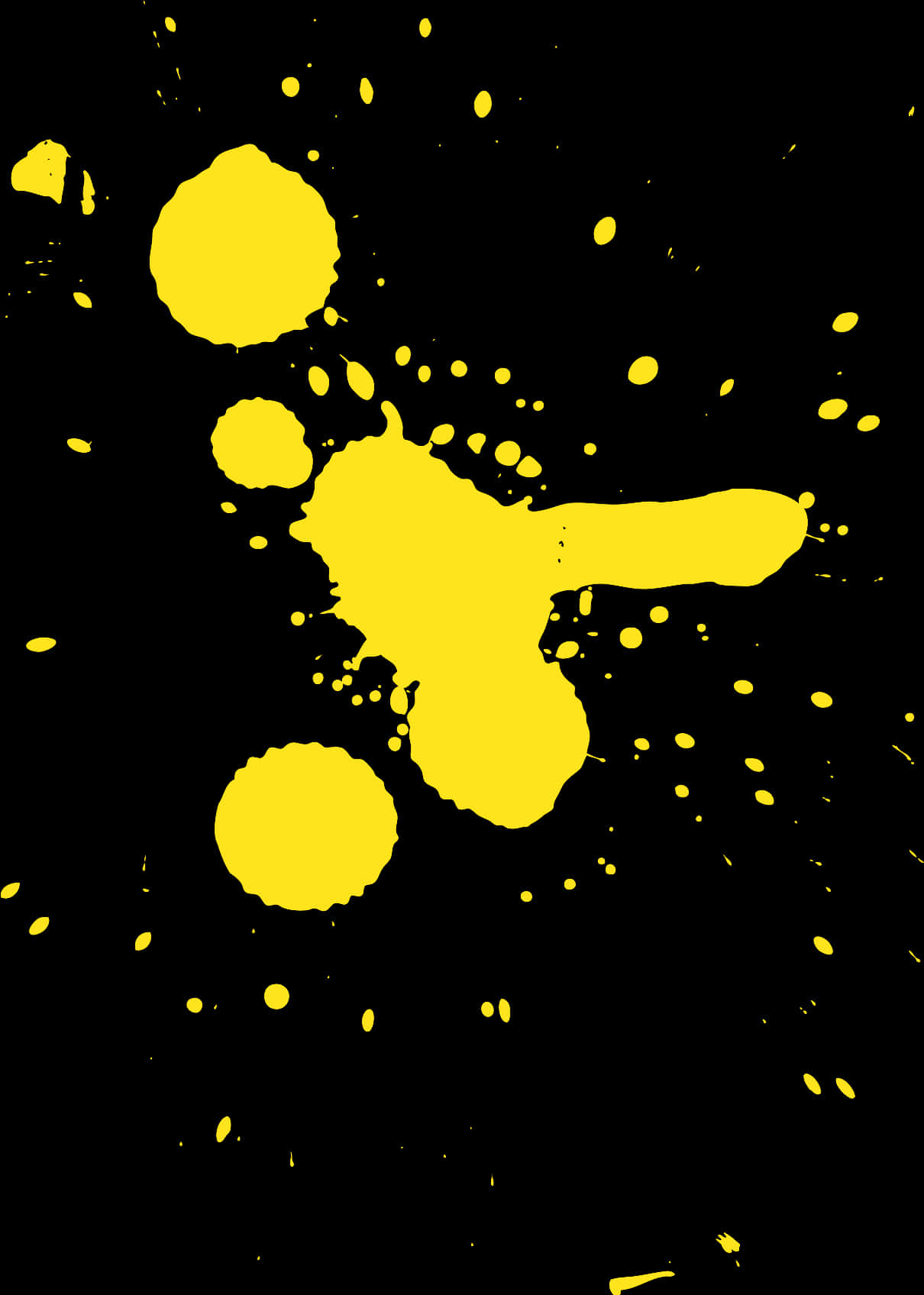 Vibrant Yellow Paint Splashon Black