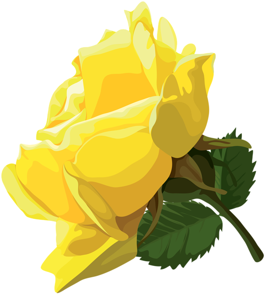 Vibrant Yellow Rose Illustration