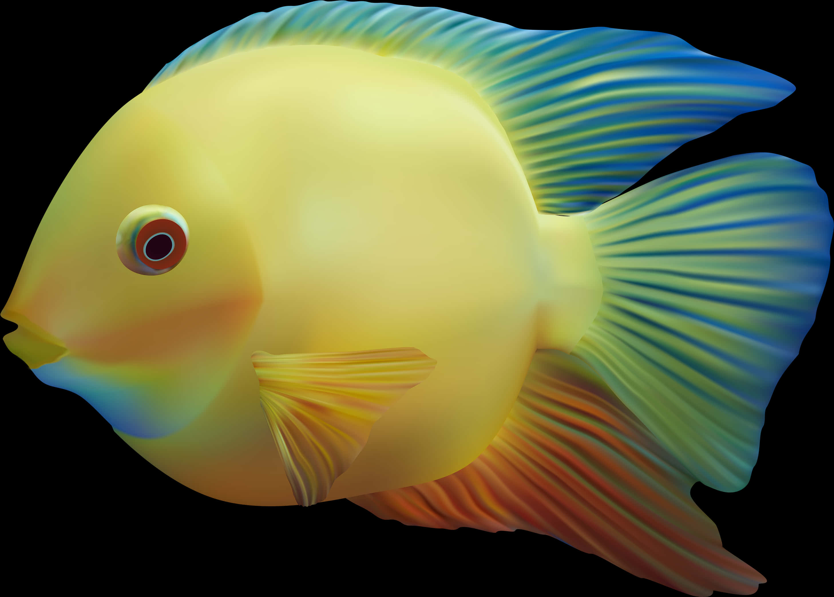 Vibrant Yellow Tropical Fish