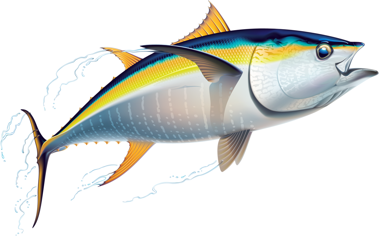 Vibrant Yellowfin Tuna Illustration