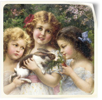 Victorian Childrenwith Bunny