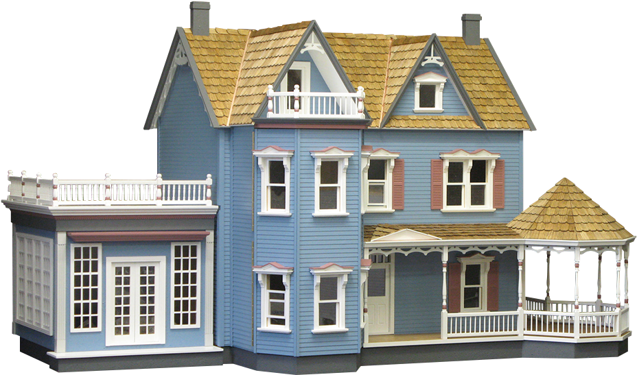 Victorian Dollhouse Blueand Yellow