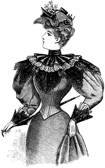 Victorian Era Woman Illustration