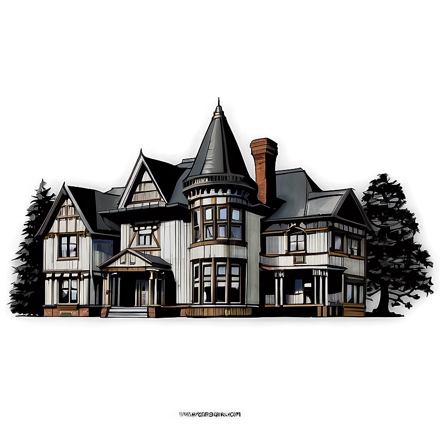 Victorian Mansion Drawing Png 39