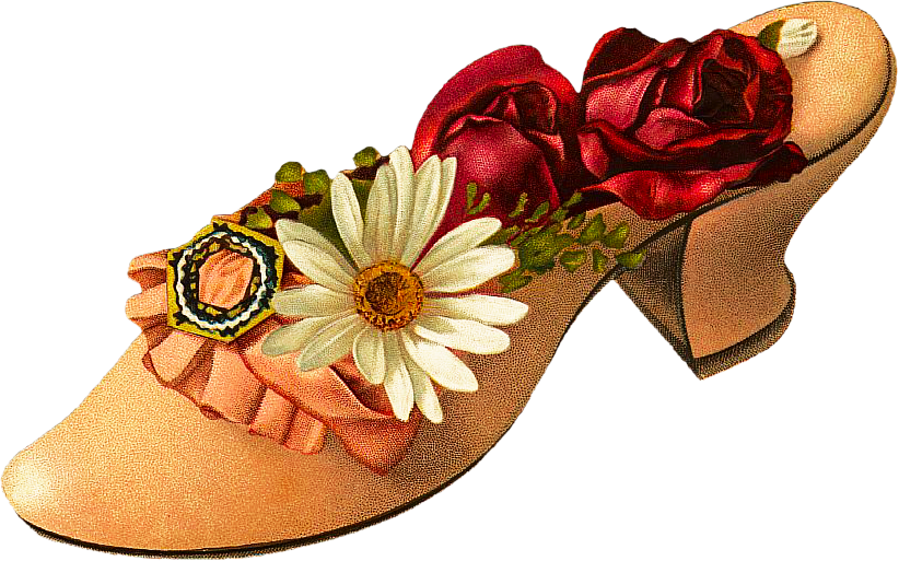 Victorian Style Floral Decorated Shoe