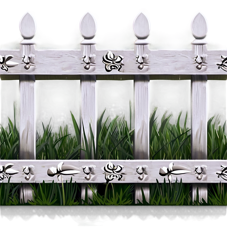 Victorian Style White Fence Png 06272024