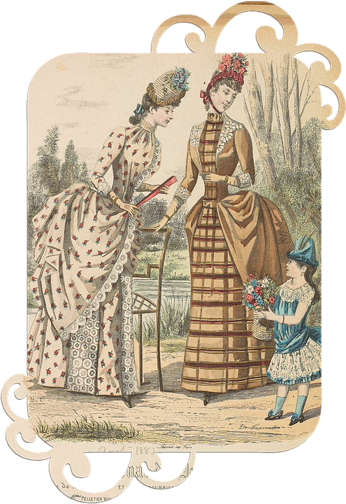 Victorian Womenand Child Fashion Illustration