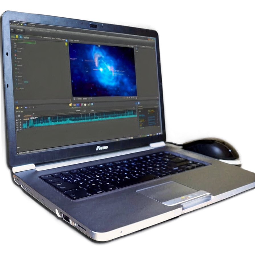 Video Editing Laptop Setup Png Fli