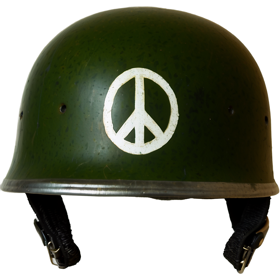 Vietnam Helmet With Peace Sign Png 06272024